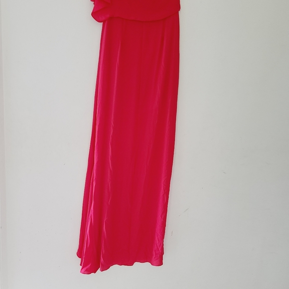 NWT BCBGMAXAZRIA  "Kendal" lipstik red Gown One Shoulder - Picture 9 of 11
